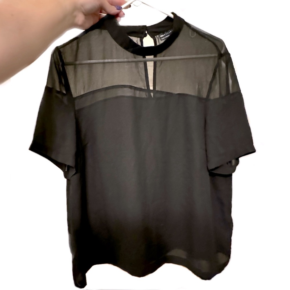 ASOS Blouse with Sheer Neck and Shoulder Panel